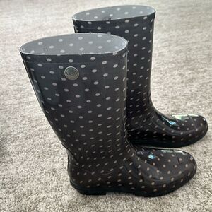 Ugg Shoes Ugg Australia Shaye Charcoal Polka Dot Tall Rubber Rain 11
